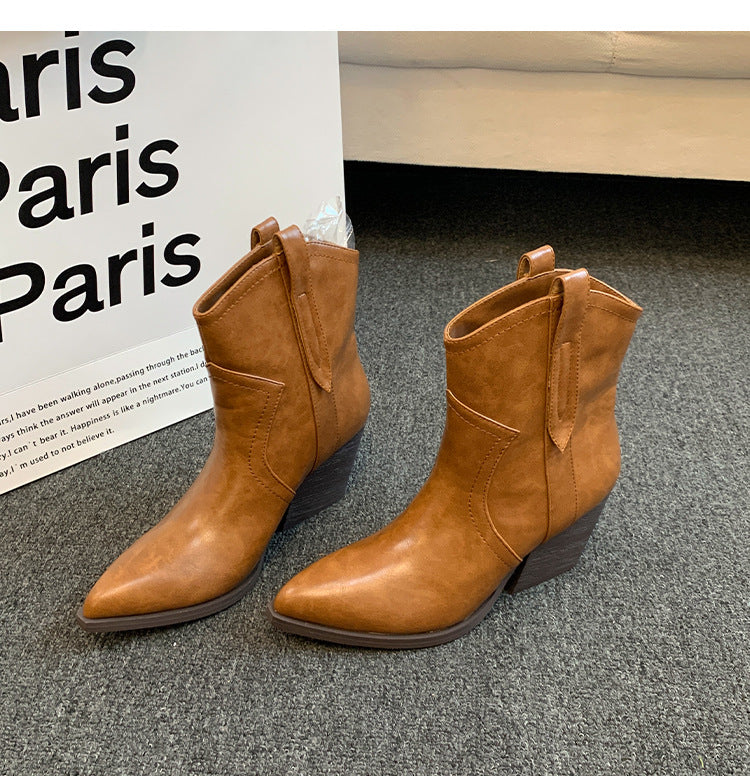 Dame mode Ankle Boots i elegant look med spids tå område Stilla