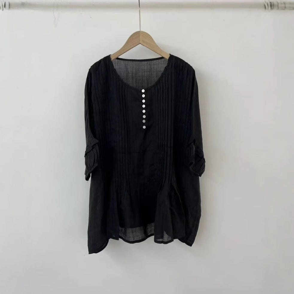 Femme Afslappet pasform Faldet knapbluse Stilla