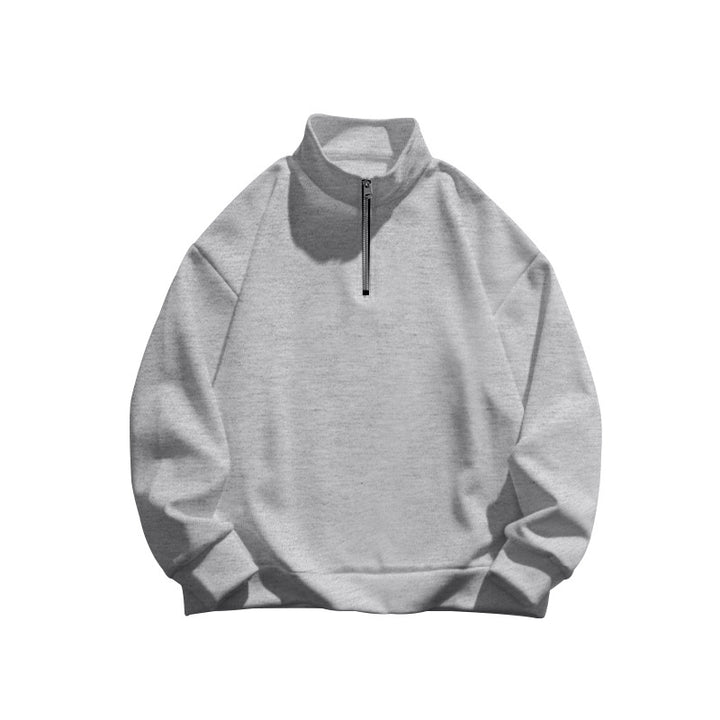 Herrer fleece-pullover med højtstående krave og lynlås Stilla