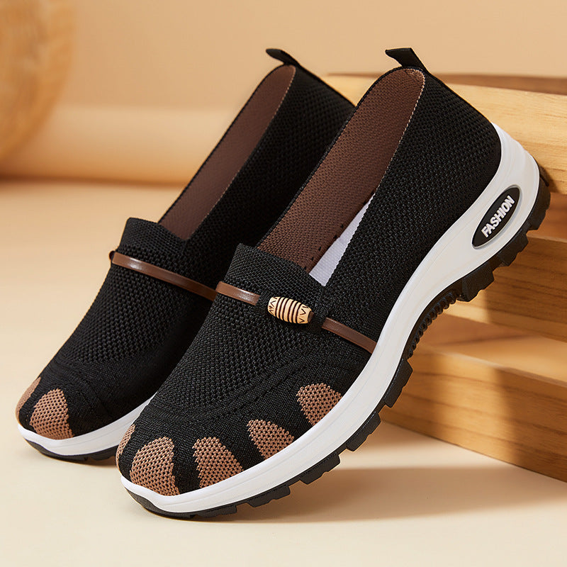 Dame fritidssneakers med åndbart mesh-overdel og skridsikker sål Stilla