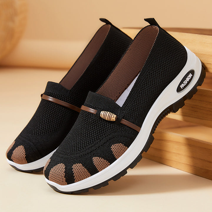 Dame fritidssneakers med åndbart mesh-overdel og skridsikker sål Stilla
