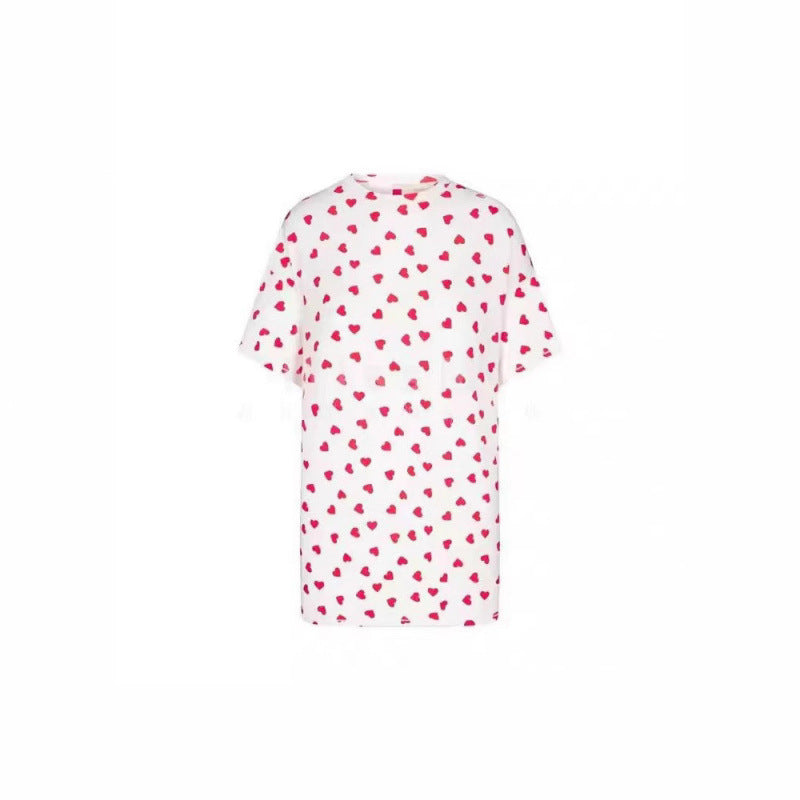 Damer Hjerte Tryk Spaghetti Stropper Crop Top Stilla