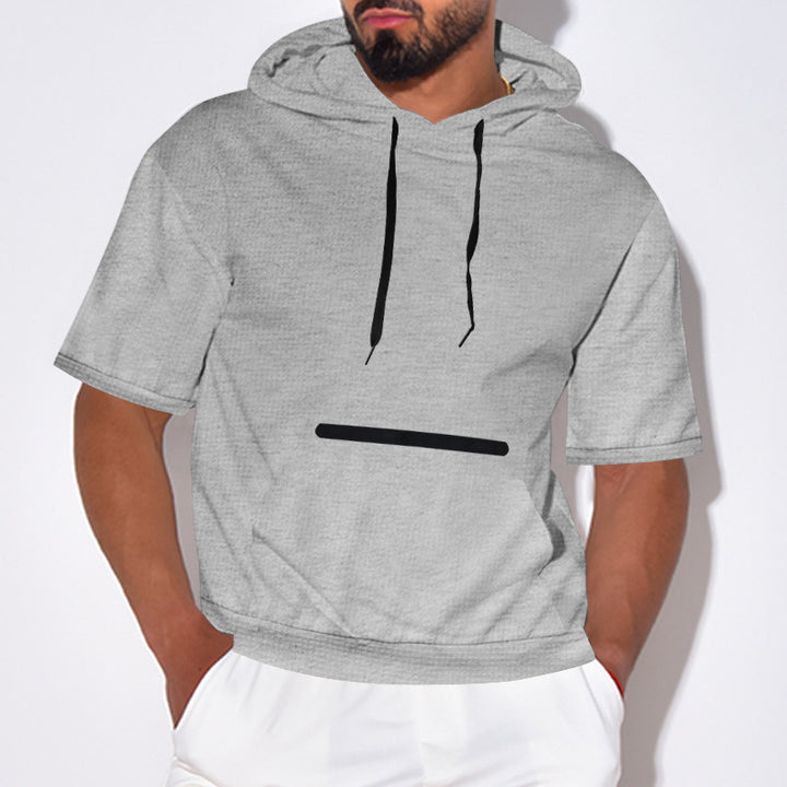 Herre kortærmet hoodie med praktisk kængurutaske og åndbart struktur Stilla