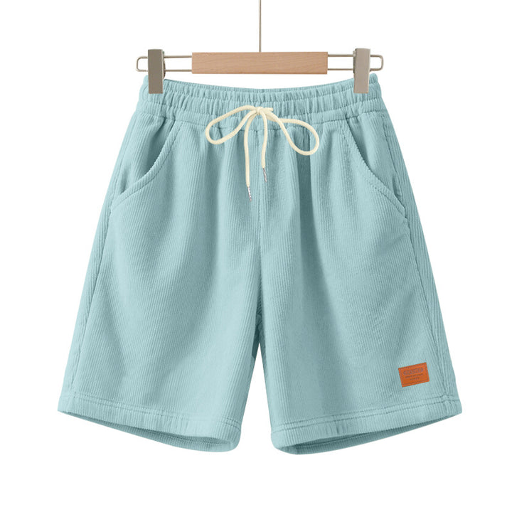 Herrer nan casual Bermuda shorts lavet af fint struktureret bomuldsblanding med elastisk talje og snor.