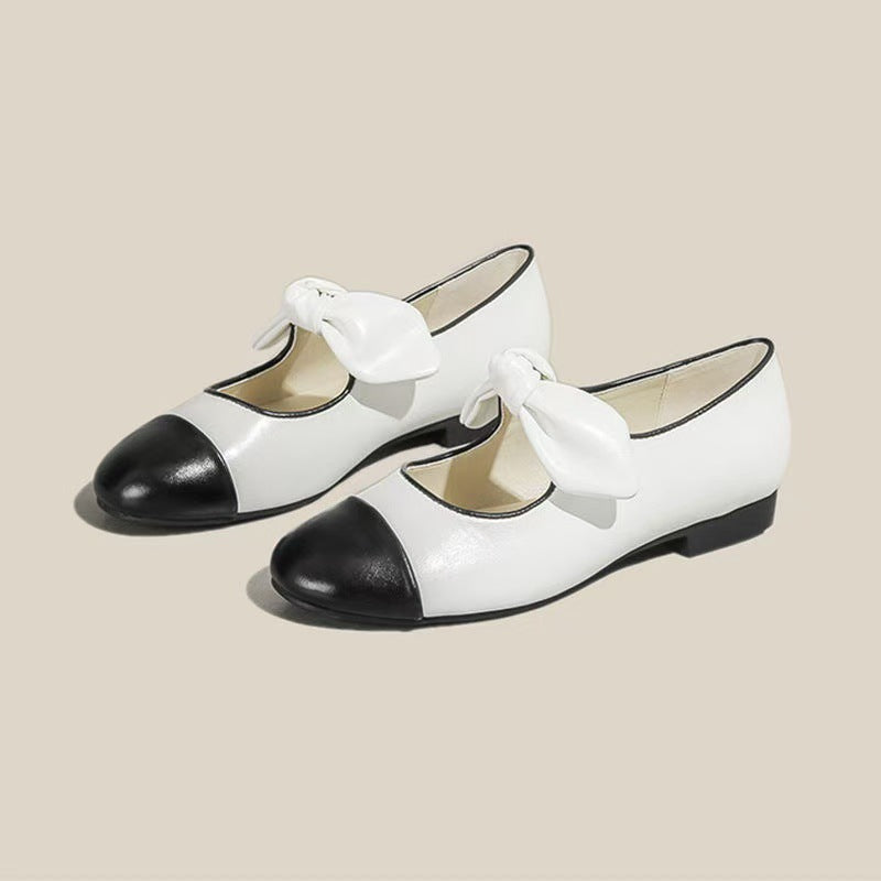 Dame Ballerinas med legende sløjfe-detail og moderigtigt farvekontrast Stilla