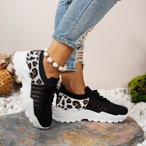 Dame Sporty Sneakers med moderigtigt leopardmønster og åndbar sål Stilla