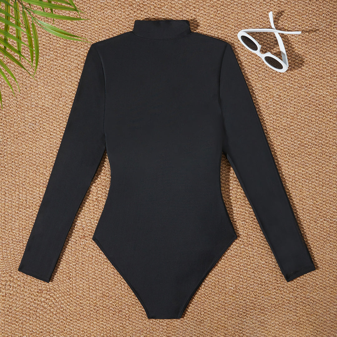 Dame Langærmet Lynlås Svømme-Bodysuit Stilla