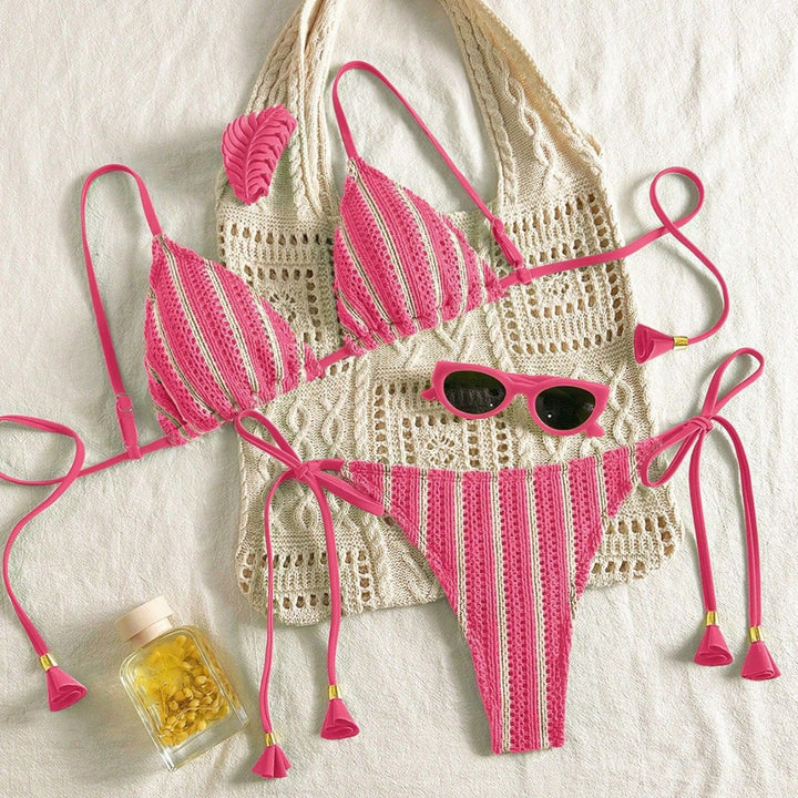 Dame Strappy Bikinisæt med justerbare stropper Skovae