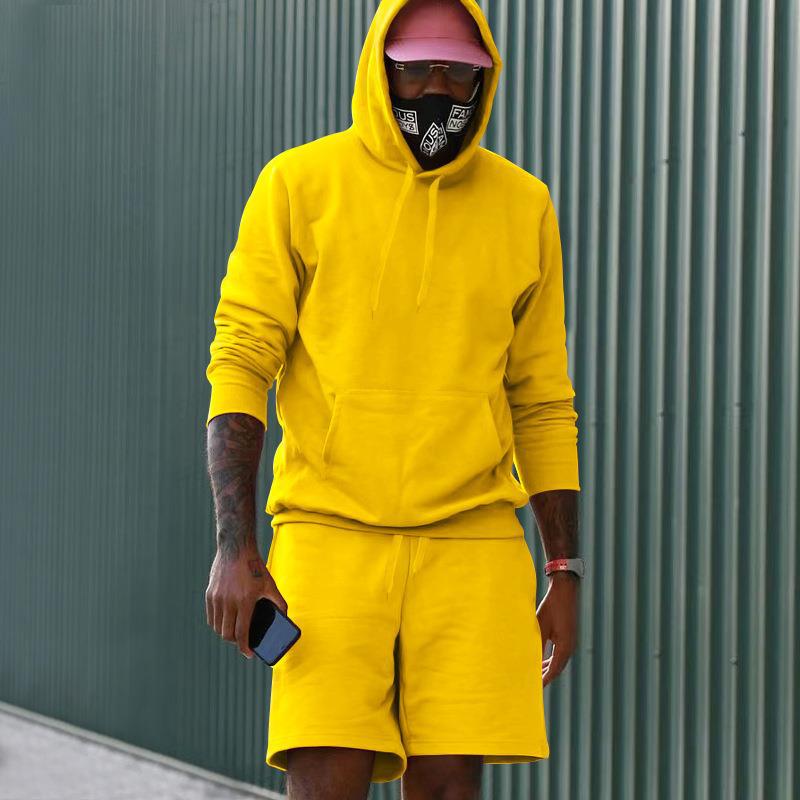 Herrer sporty hoodie og shorts sæt Stilla
