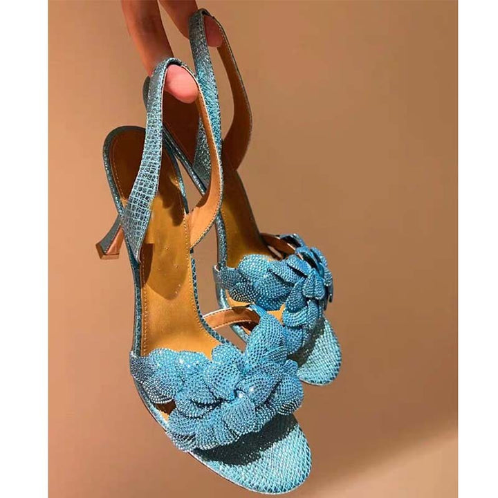Femme Elegante Slingback-Højhælede med dekorativ rhinestone-knude Stilla