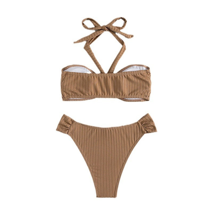 Dame bikini-sæt med elegant halterneck og moderigt rüschendesign Skovae