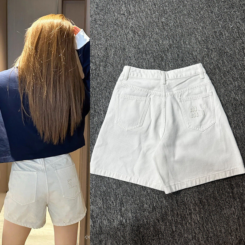 Dame høj kvalitets sommer-shorts med sidelommer og løs pasform Stilla
