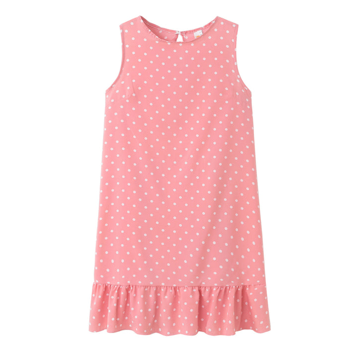 Dame Sommer Polka Dot Shift Kjole med Flæsekant Stilla
