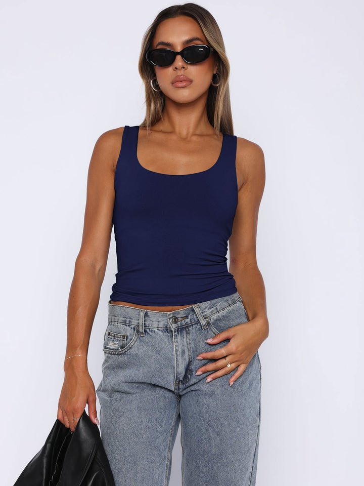 Dame Figurtilpasset Tanktop med firkantet Udsnit Stilla