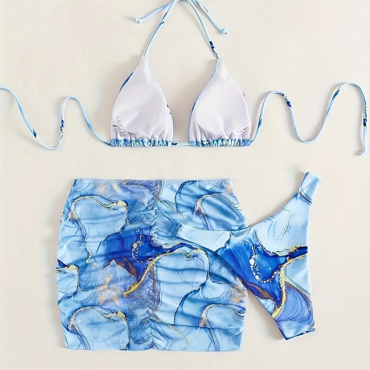 Dame Triangel-Bikini med moderne omslagsskørt Skovae
