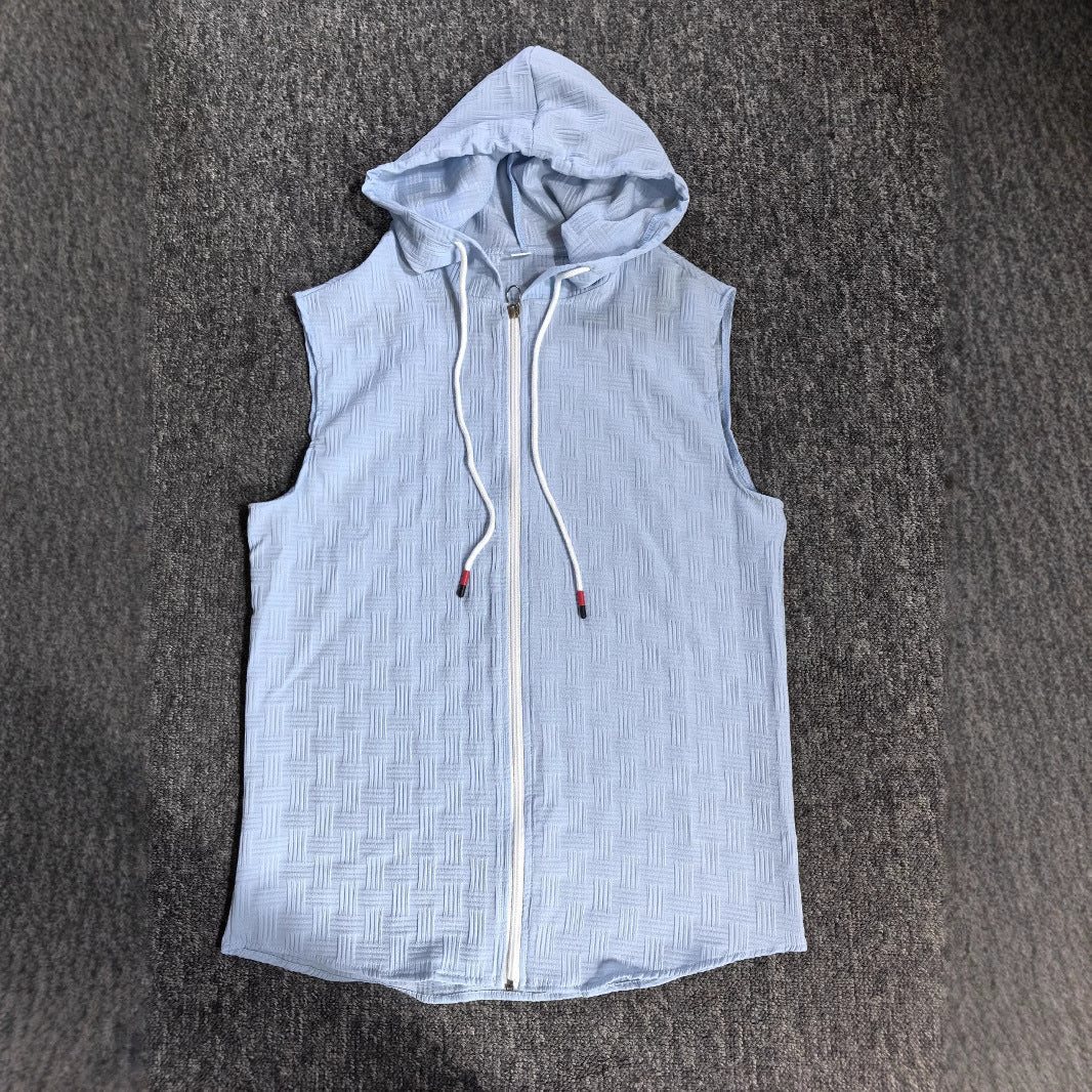 Herrer Behagelig Ærmeløs Zip-Up Hoodie Stilla