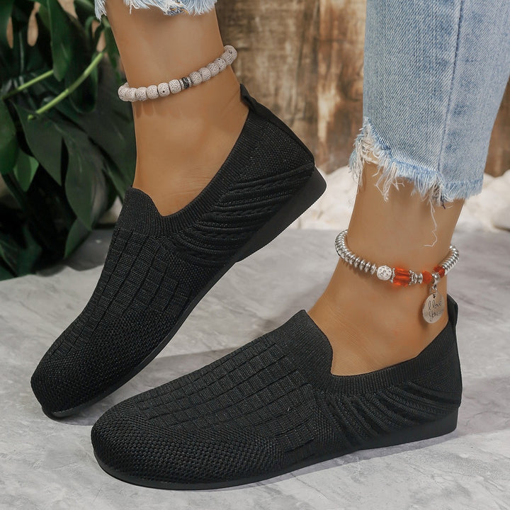 Dame behagelige Slip-On sneakers med åndbart strikket overmateriale og fleksibel fodseng Stilla