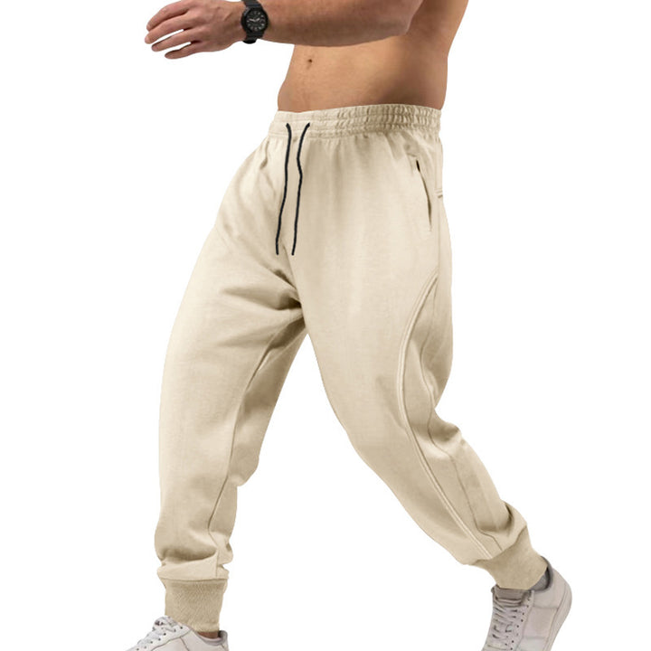 Herrer nan alsidig Sweat-joggingbukser med ergonomiske knæindlæg, elastisk komforttalje og skjulte lynlåslommer Skovae