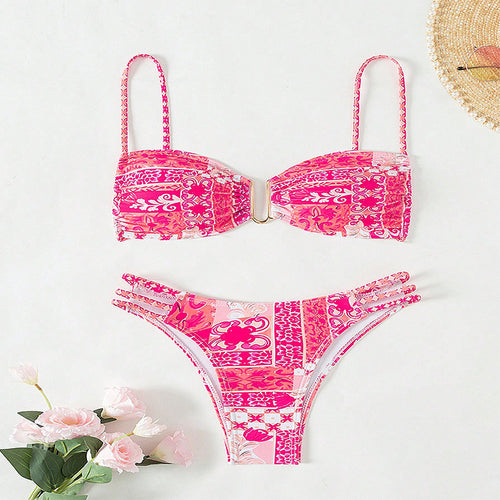 Dame To-delt Bikini-sæt med justerbare stropper og spændende design Skovae