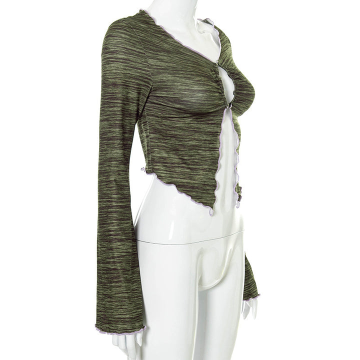 Dame kreativ langærmet top med asymmetrisk cut-out-design Stilla