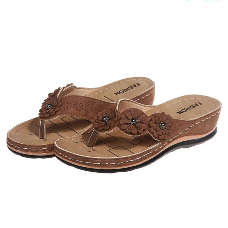 Dame blomstermotiveret fodseng-sandaler Stilla