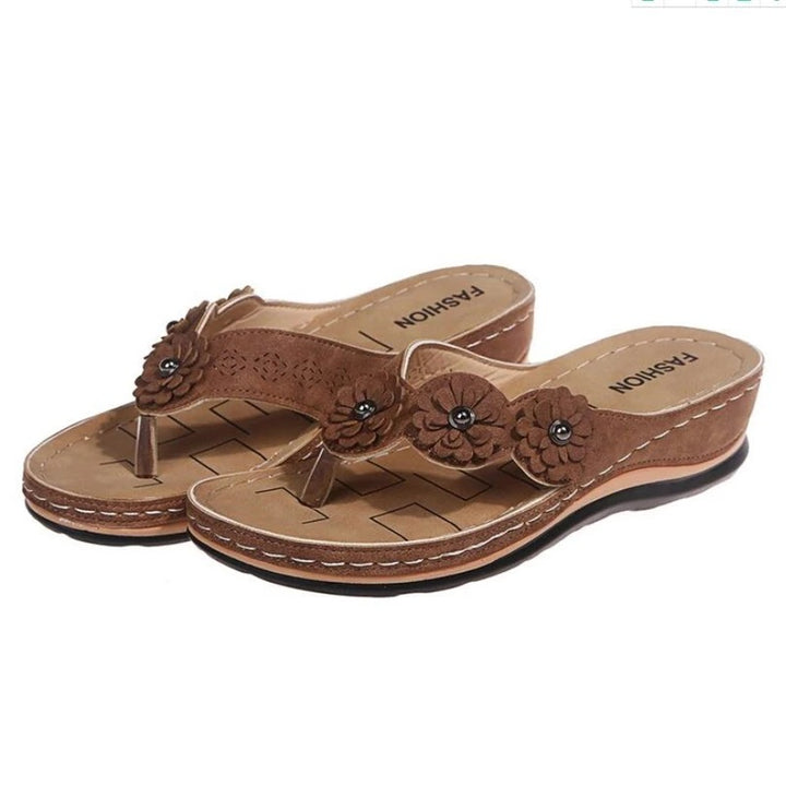 Dame blomstermotiveret fodseng-sandaler Stilla