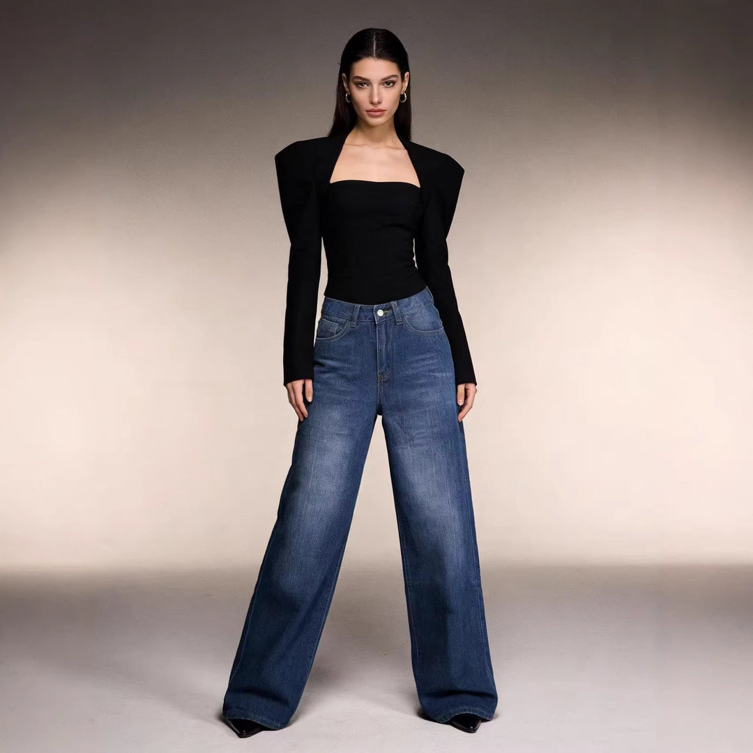 Dame Løst skåret High-Waist Jeans med raffineret taljering Skovae