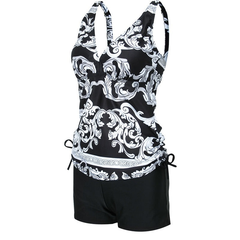 Dame Tankini-sæt med elegant V-hals og figursyende design Stilla