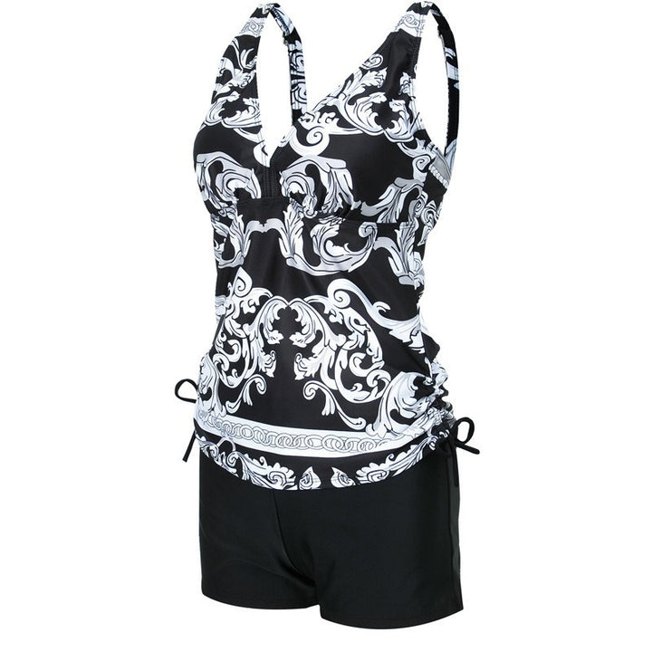 Dame Tankini-sæt med elegant V-hals og figursyende design Stilla