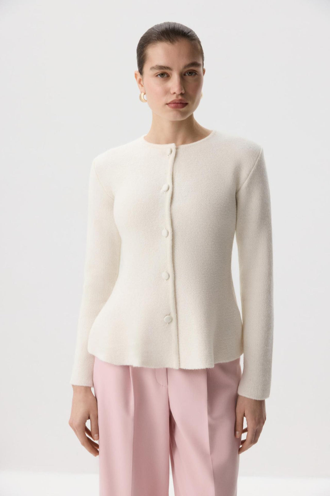Damer elegant cardigan med struktureret design og tætsiddende snit Stilla