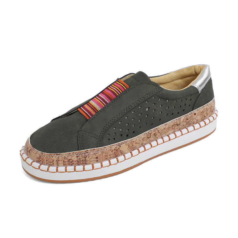 Damer nan lette Slipper-sneakers med korkkant og perforeret overmateriale Skovae
