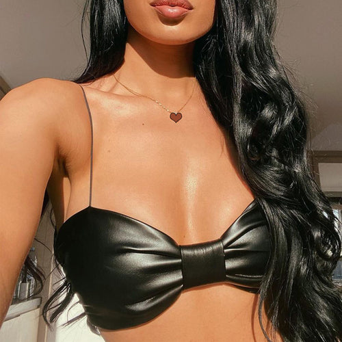 Dame Push-Up Bustier med dekorativ sløjfe og justerbare stropper Stilla