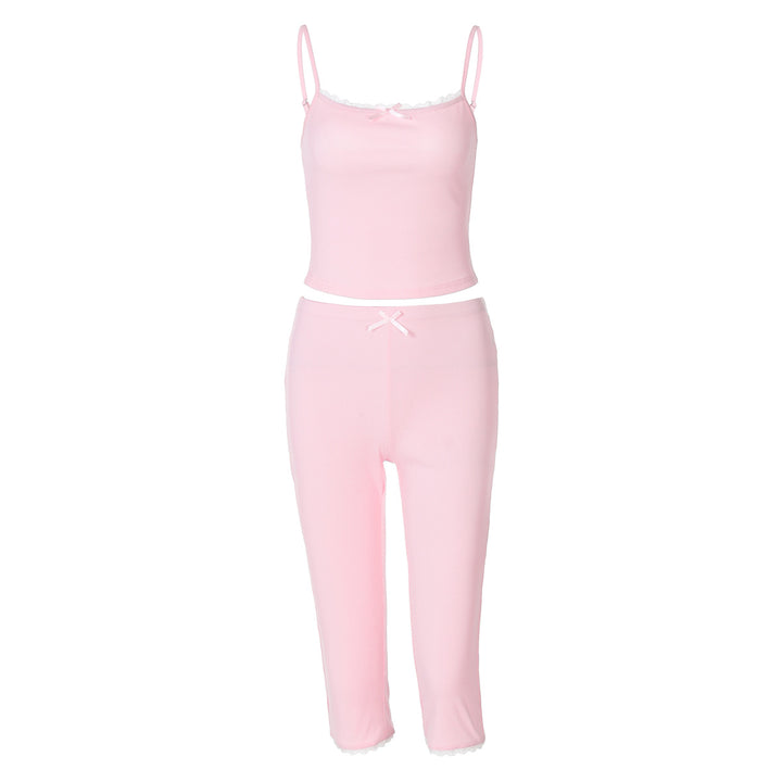 Dame Sporty Crop-Top og Capri-Bukser Sæt Skovae