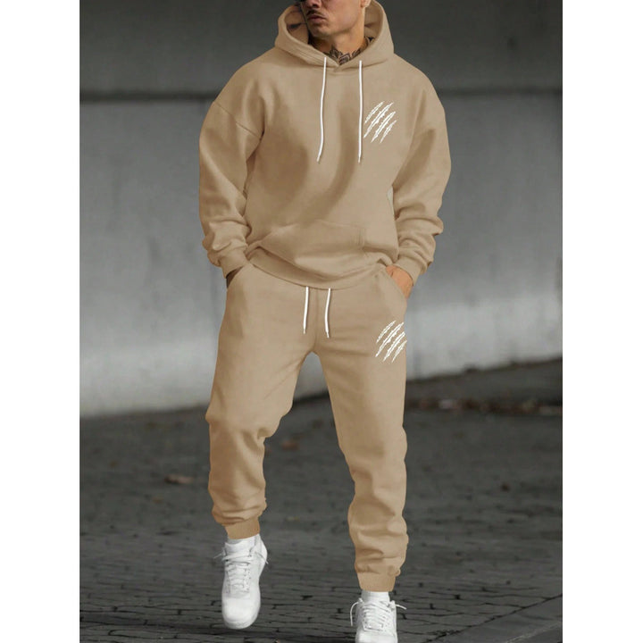 Herre hoodie tracksuit med kreative grafik og komfortabel pasform Skovae