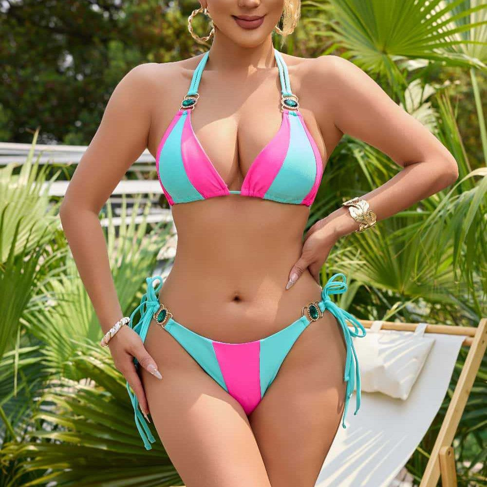 Dame Stilfuld Cut-Out Trekant Bikini Sæt Stilla