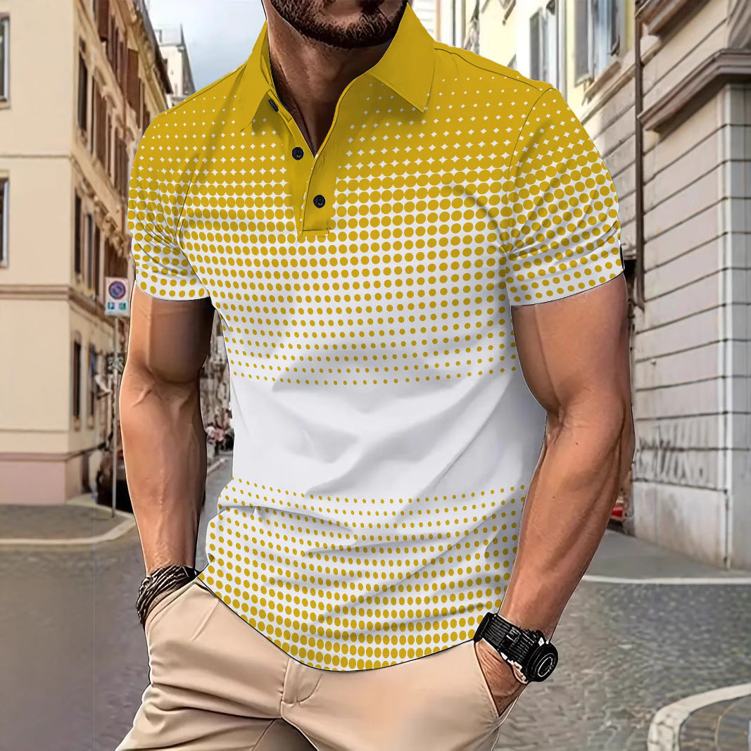 Herrer polo t-shirt med moderne prikdesign Stilla