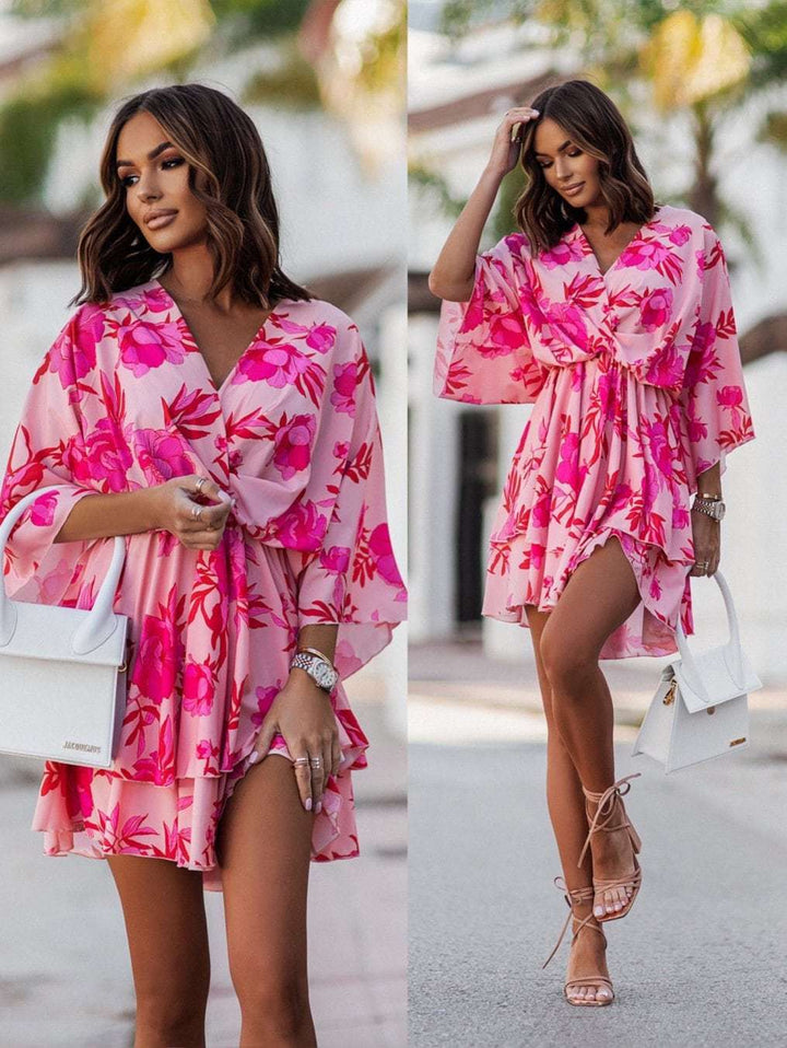 Dame Floral Lag Mini Kjole Stilla