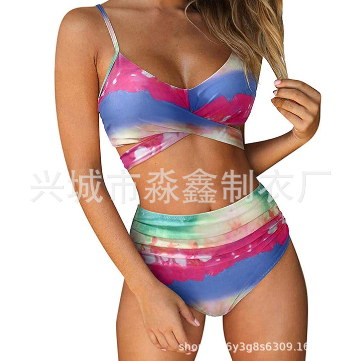 Dame Crop-Top bikini sæt med flettet design Skovae