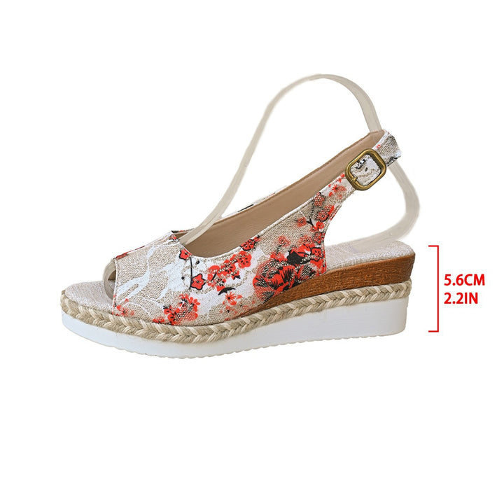 Dame Wedge-sandaler med floralt design og komfortabel fodsengsdesign Stilla