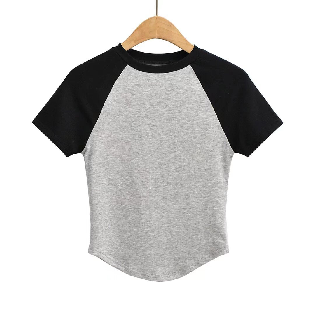 Dame Raglan-T-shirt med farveafstemte ærmer og kvalitetskomfortstof Stilla
