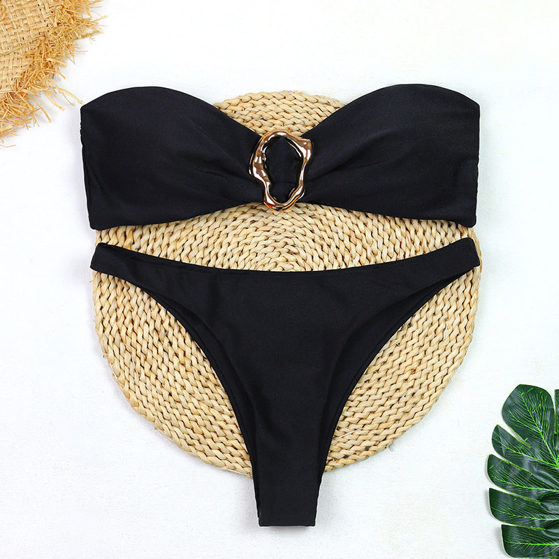 Dame bikini-sæt med glamourøs sløjfe og stilfuldt design Stilla