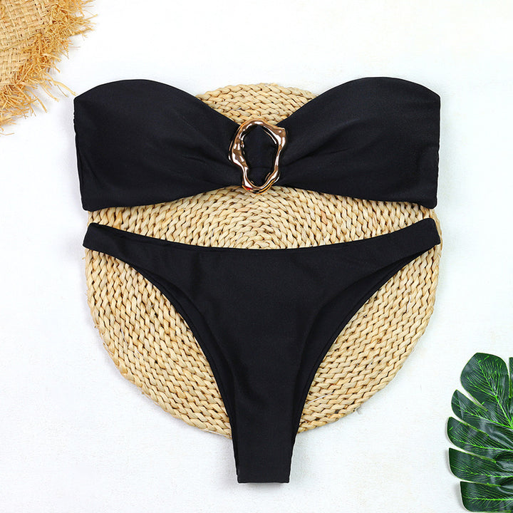 Dame bikini-sæt med glamourøs sløjfe og stilfuldt design Stilla