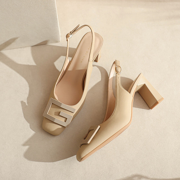 Damens Slingback Blockhæle med elegant spænde-detalje Stilla