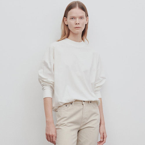 Dame afslappet sweatshirt med moderne oversized snit og elegante pufærmer Stilla