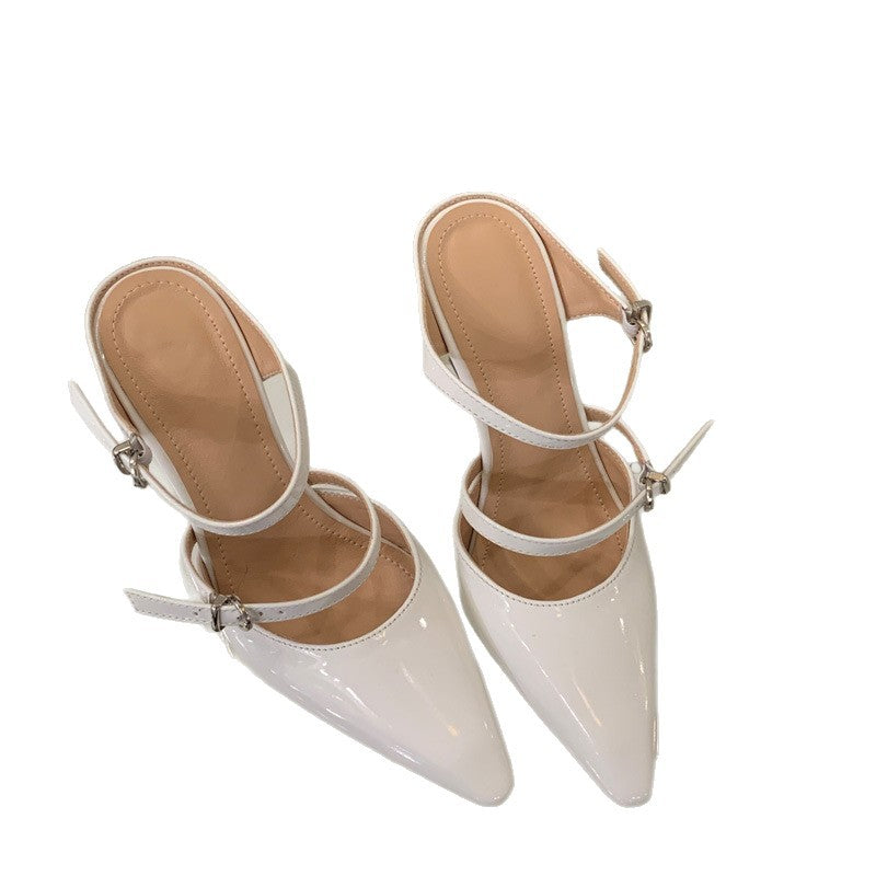Dame Slingback High Heels med gennemsigtig blokhæl og dekorative stropper Stilla