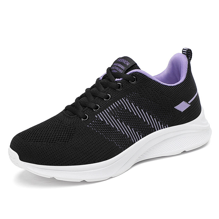 Dame nan let strik-fitness sneakers med sømløst overmateriale, adaptiv EVA-dæmpning og ergonomisk hælpolstring Skovae
