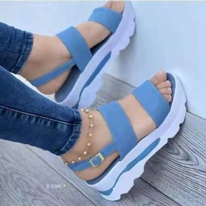 Dame platform-sandaler med brede justerbare remme og skridsikre såler Stilla