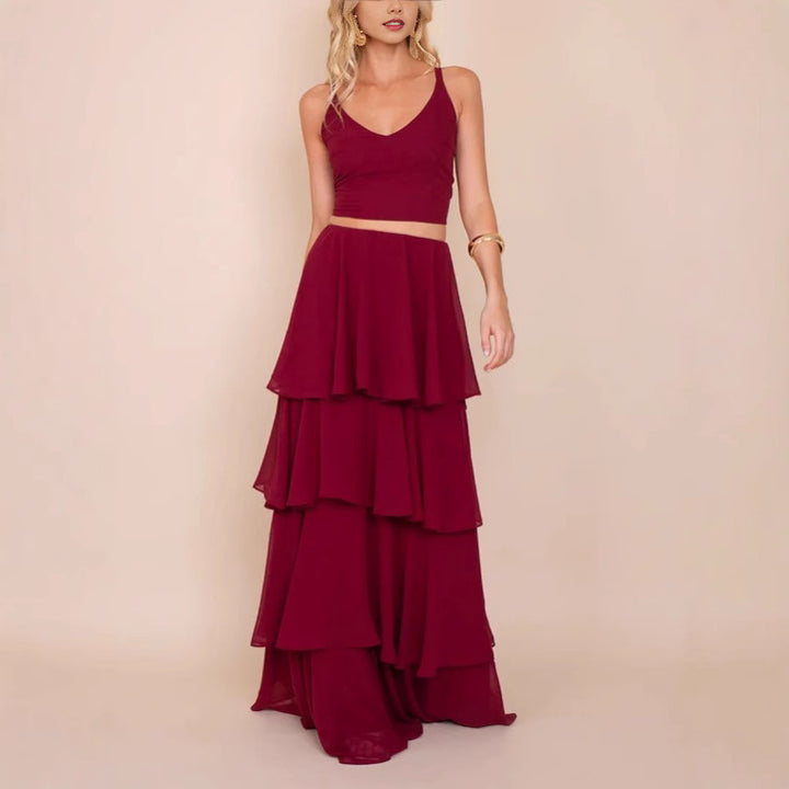 Femme To-Dele Chiffon Maxi Kjole Stilla