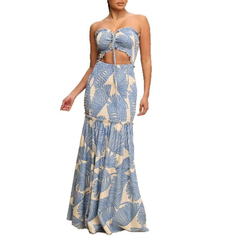 Femme Cut-Out Strapless Maxikjole Stilla