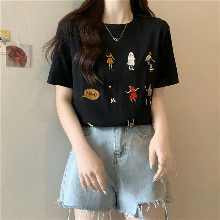 Femme Leges Illustreret Grafik-T-Shirt Stilla